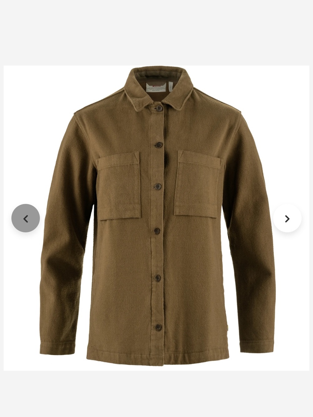 Fjallraven Singi Flannel Overshirt in Wood Brown Womens Size S